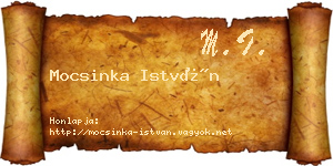 Mocsinka István névjegykártya